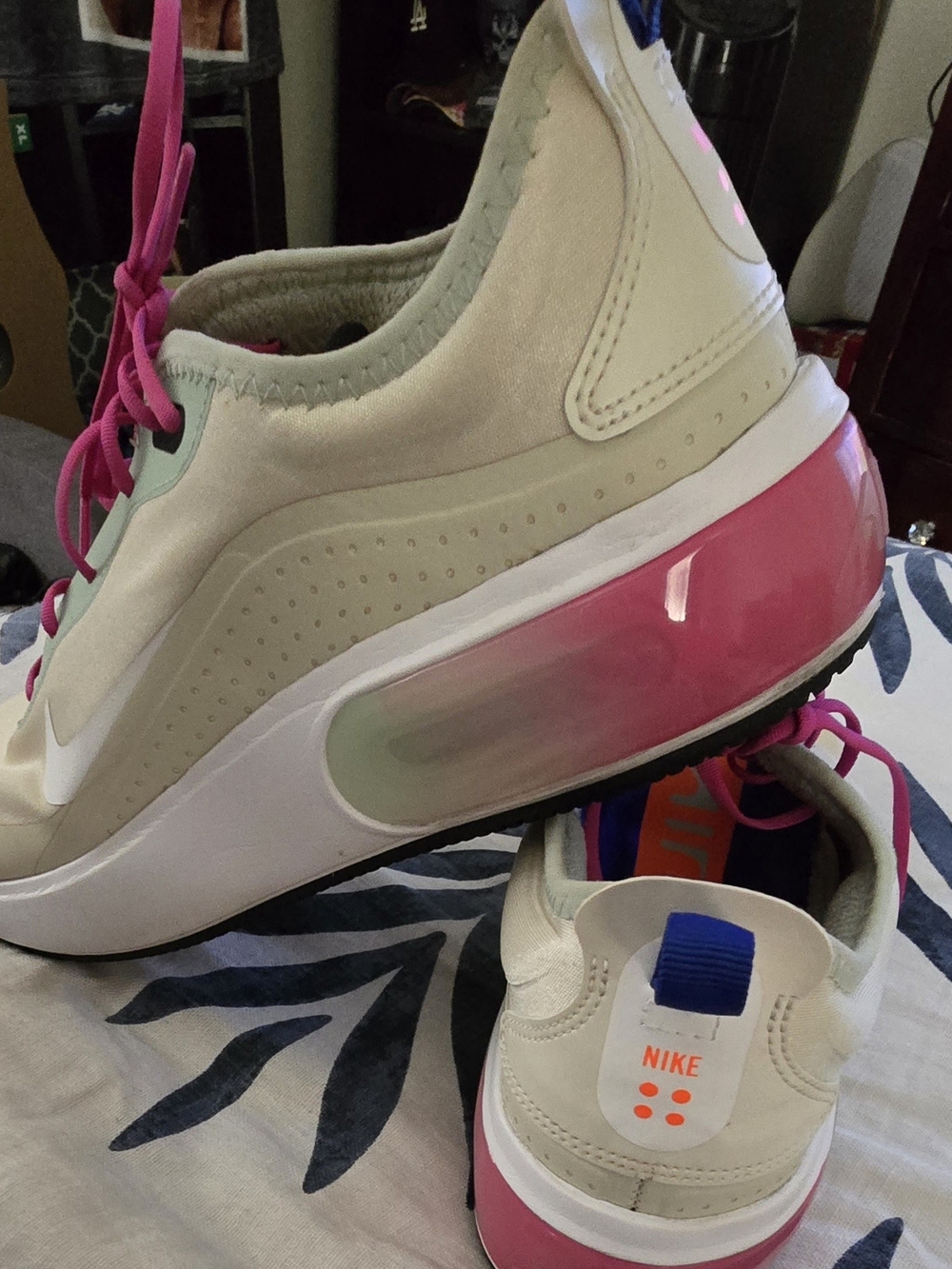 Nike Women’s White Sneakers with Pink Accents